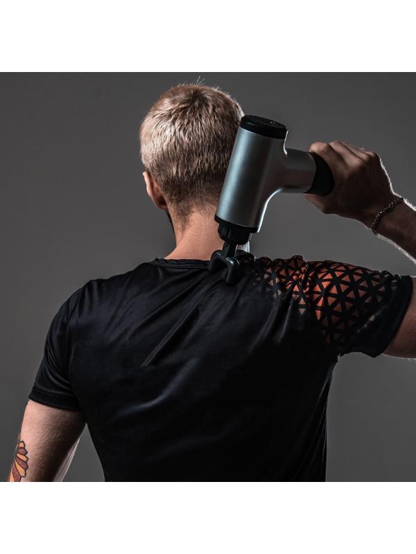 Массажёр для тела Luazon LEM-42, перкуссионный, 4 насадки, 6 скоростей, от АКБ