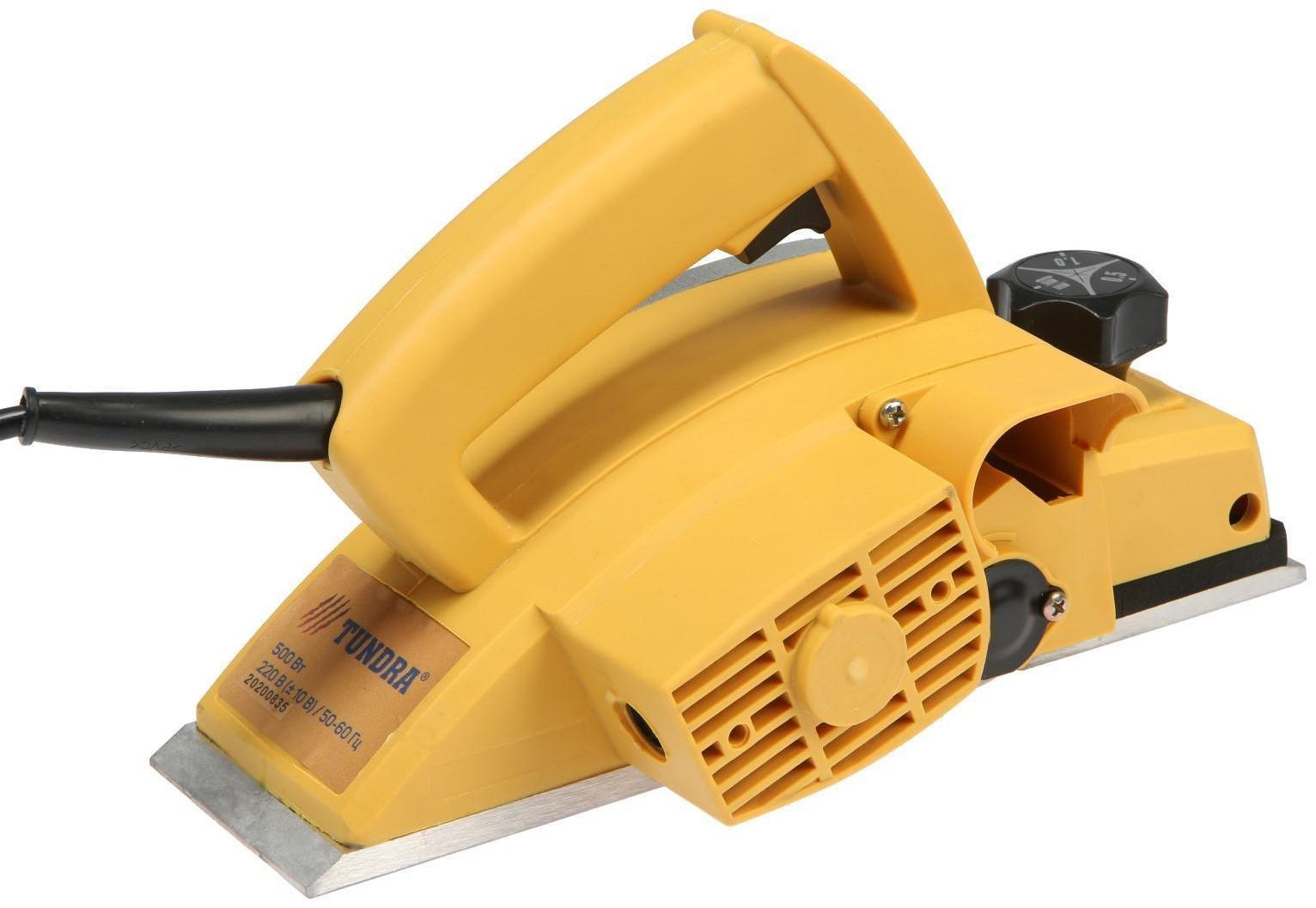 Рубанок ТУНДРА, 500 Вт, 16000 об/мин, 82 мм