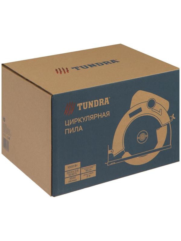 Пила циркулярная ТУНДРА, 1000 Вт, 4500 об/мин, 185 мм