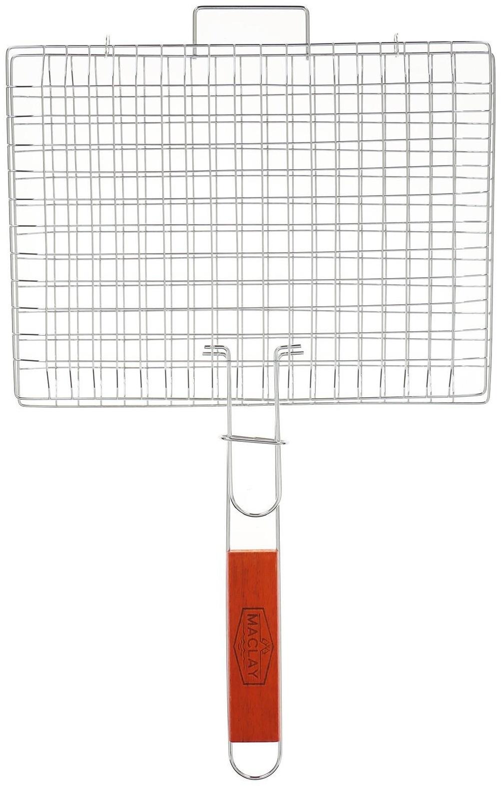 Решётка-гриль универсальная Maclay Premium, хромированная, размер 50 x 30 см, рабочая поверхность 30 x 22 см