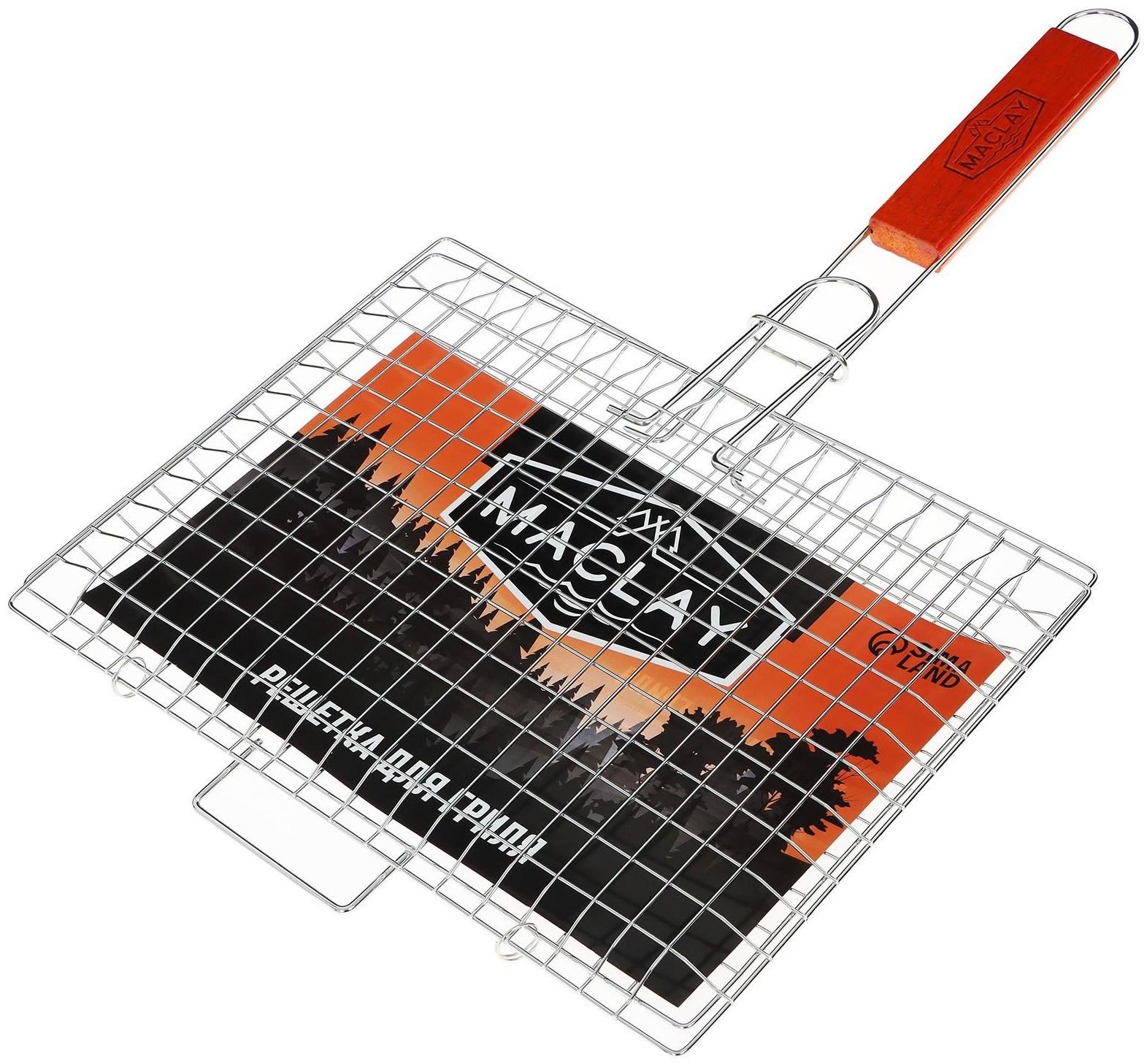 Решётка-гриль универсальная Maclay Premium, хромированная, размер 50 x 30 см, рабочая поверхность 30 x 22 см