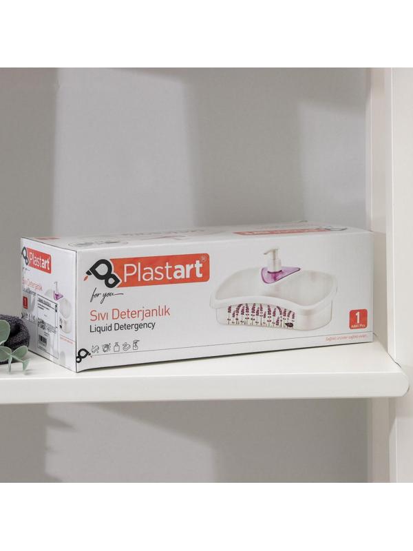 Подставка для ванных и кухонных принадлежностей с дозатором, 26×12×13 см, цвет МИКС