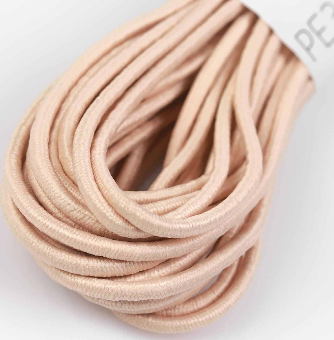 Резинка шляпная, 2 мм, 9 ± 0,5 м, 2 отрезка, цвет бежевый