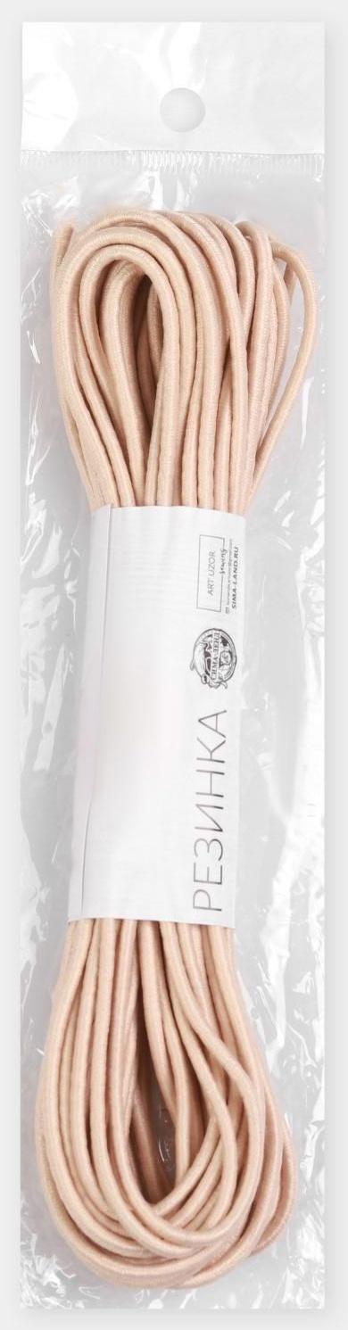 Резинка шляпная, 2 мм, 9 ± 0,5 м, 2 отрезка, цвет бежевый