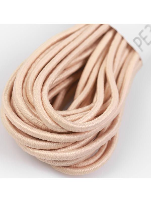 Резинка шляпная, 2 мм, 9 ± 0,5 м, 2 отрезка, цвет бежевый