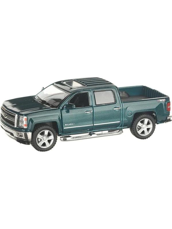 Машинка металлическая Kinsmart 1:46 «2014 Chevrolet Silverado» KT5381D инерционная / Зеленый