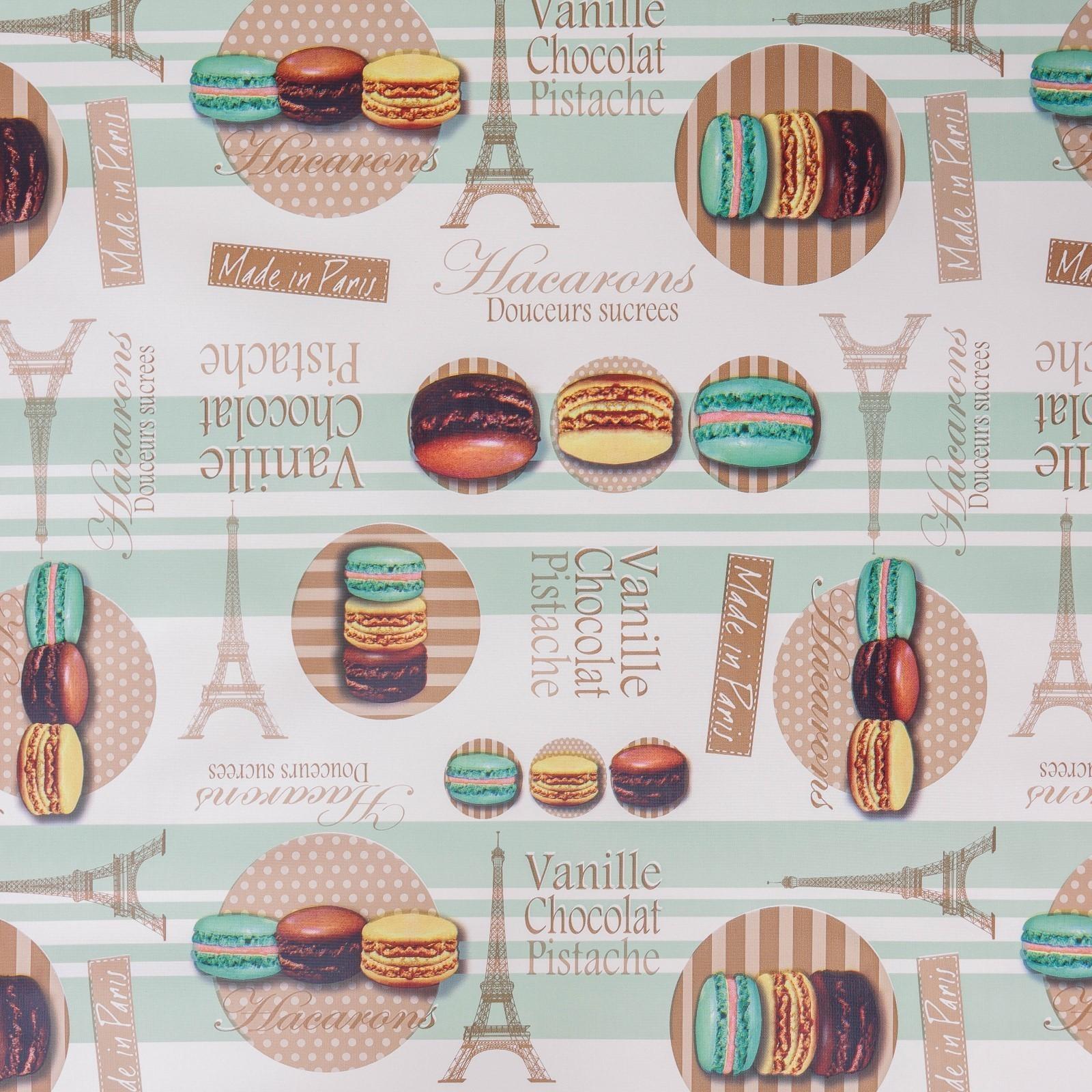 Клеёнка столовая на тканевой основе Доляна «Макаруны», рулон 20 метров, ширина 137 см