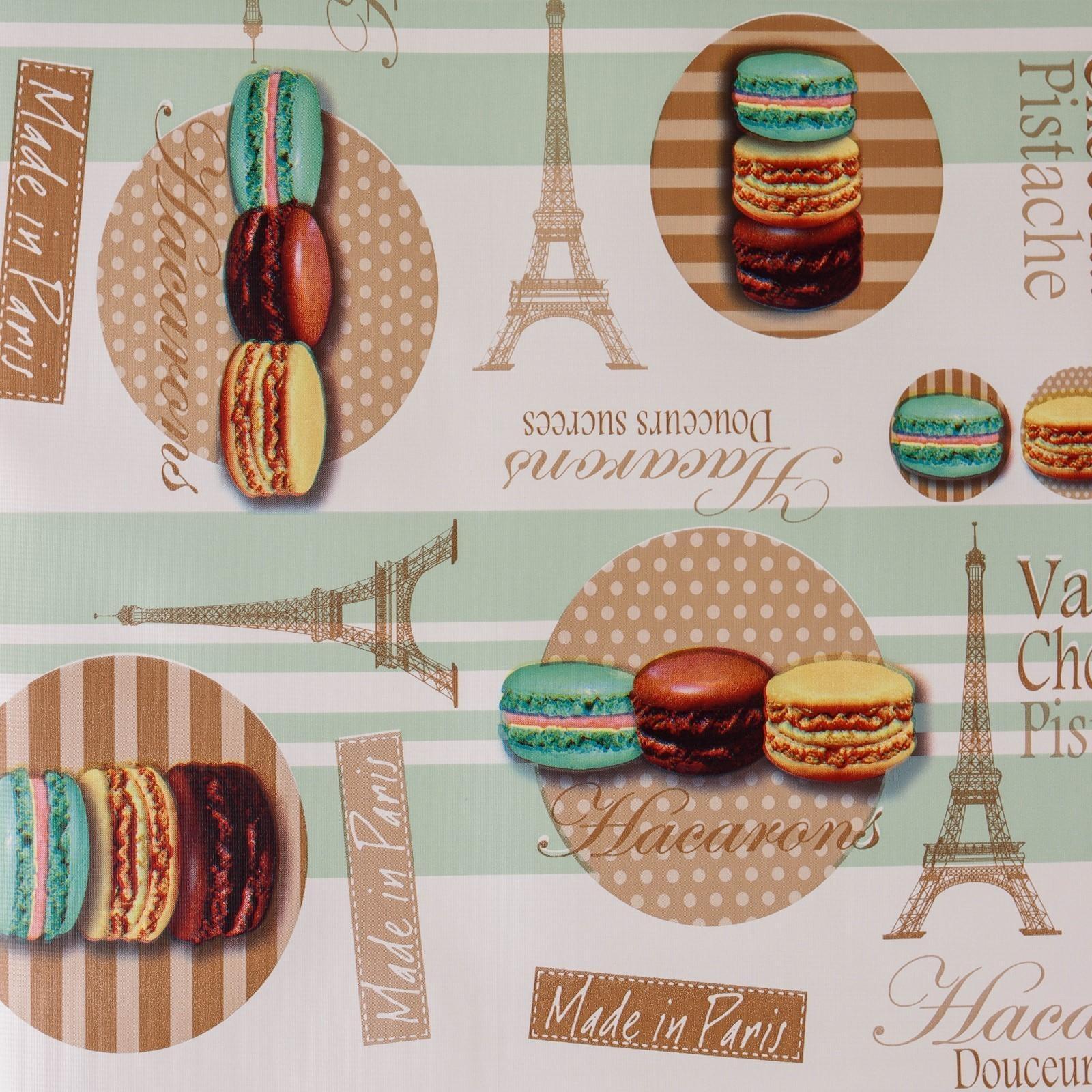 Клеёнка столовая на тканевой основе Доляна «Макаруны», рулон 20 метров, ширина 137 см