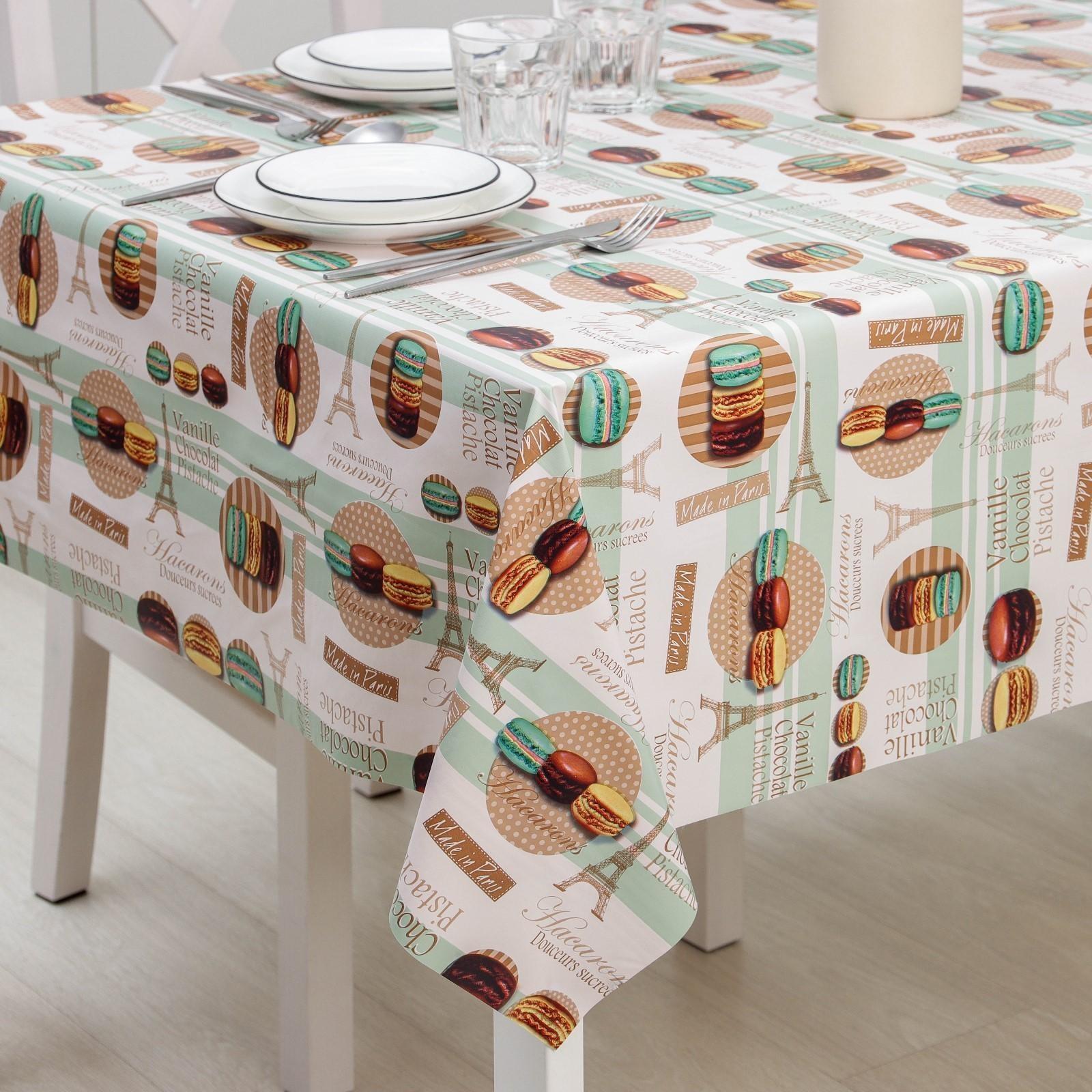 Клеёнка столовая на тканевой основе Доляна «Макаруны», рулон 20 метров, ширина 137 см