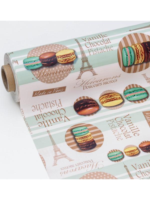 Клеёнка столовая на тканевой основе Доляна «Макаруны», рулон 20 метров, ширина 137 см