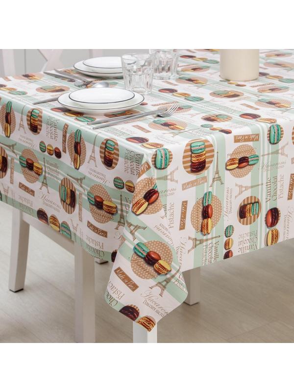 Клеёнка столовая на тканевой основе Доляна «Макаруны», рулон 20 метров, ширина 137 см