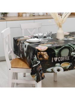 Клеёнка столовая на тканевой основе Доляна «Я люблю кофе», рулон 20 метров, ширина 137 см