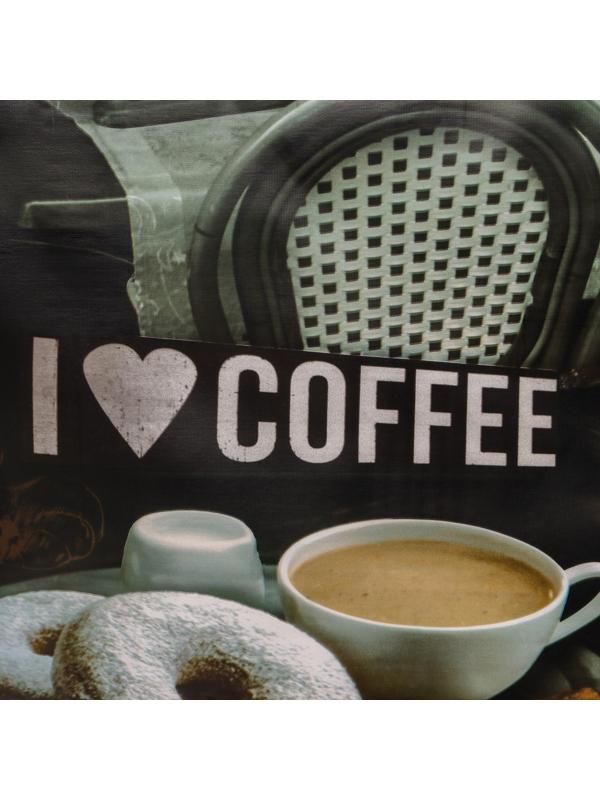 Клеёнка столовая на тканевой основе Доляна «Я люблю кофе», рулон 20 метров, ширина 137 см