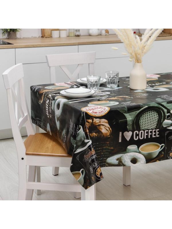 Клеёнка столовая на тканевой основе Доляна «Я люблю кофе», рулон 20 метров, ширина 137 см