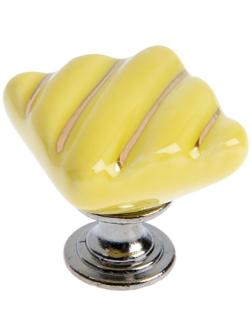 Ручка кнопка, керамическая, цвет желтый