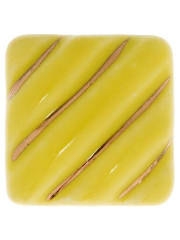 Ручка кнопка, керамическая, цвет желтый