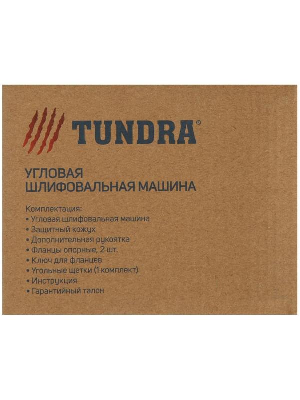 УШМ ТУНДРА, обрезиненная рукоятка, 1000 Вт, 11000 об/мин, 125 мм