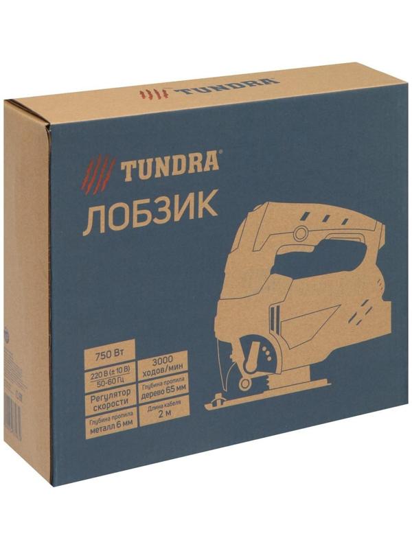 Лобзик ТУНДРА, 750 Вт, регулятор скорости, 3000 ходов/мин, 65 мм