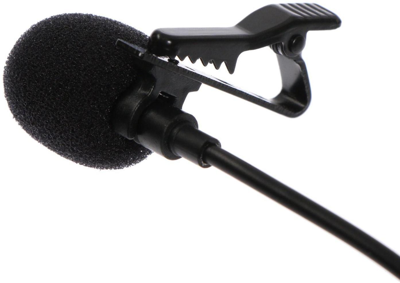 Микрофон на прищепке G-103, 20-15000 Гц, -34 дБ, 2.2 кОм, Lightning, 1.5 м, черный