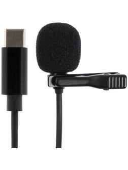 Микрофон на прищепке G-104, 20-15000 Гц, -34 дБ, 2.2 кОм, Type-C, 1.5 м, черный