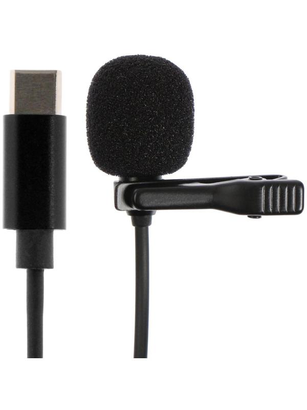 Микрофон на прищепке G-104, 20-15000 Гц, -34 дБ, 2.2 кОм, Type-C, 1.5 м, черный