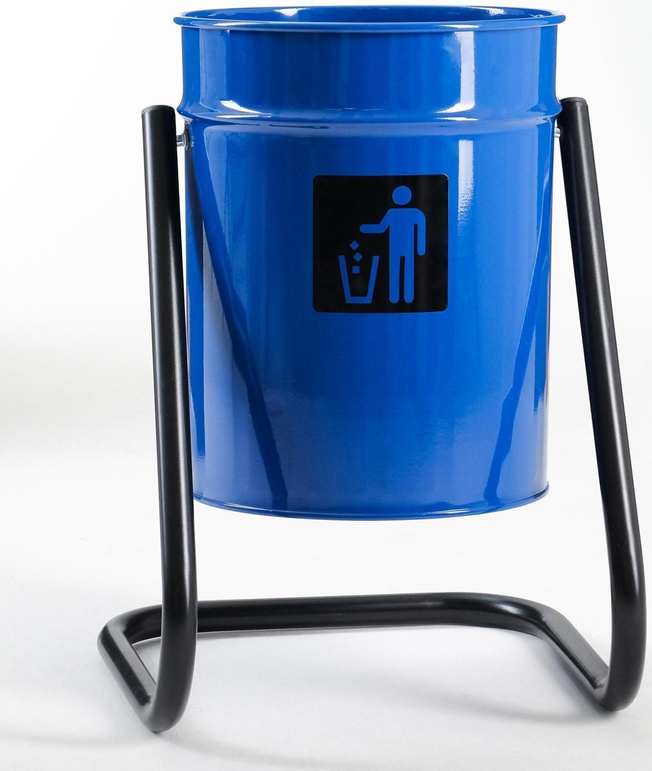 Урна  уличная, синяя, 21 л 30 х 30 х 55 см