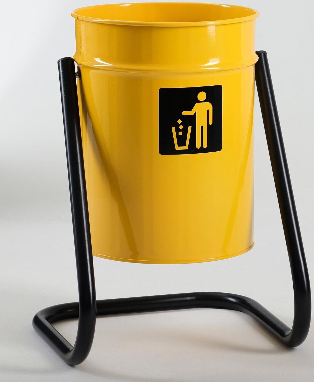 Урна уличная, желтая, 21 л 30 х 30 х 55 см