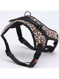 Шлейка мягкая со светоотражающаяи, XL, расширенная (ОШ 54-69, ОГ 64-86 см), леопард