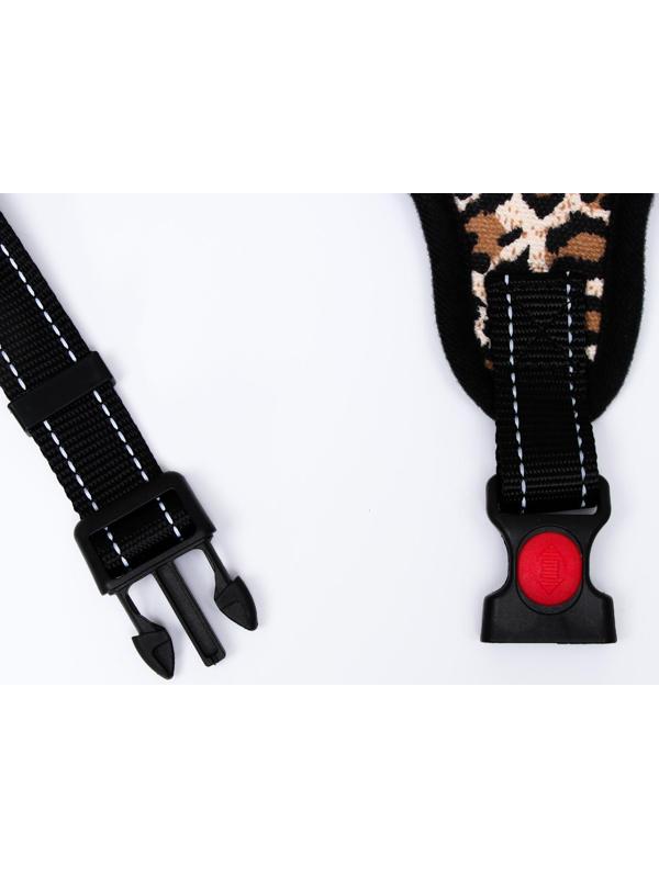 Шлейка мягкая со светоотражающаяи, XL, расширенная (ОШ 54-69, ОГ 64-86 см), леопард