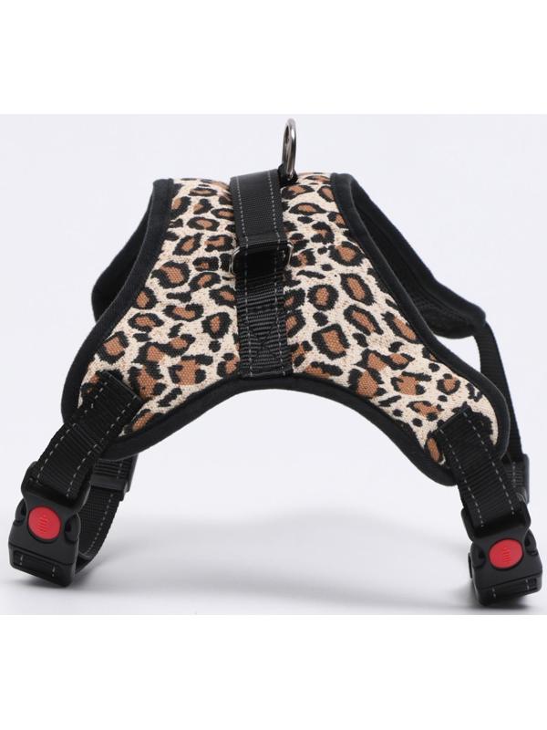 Шлейка мягкая со светоотражающаяи, XL, расширенная (ОШ 54-69, ОГ 64-86 см), леопард