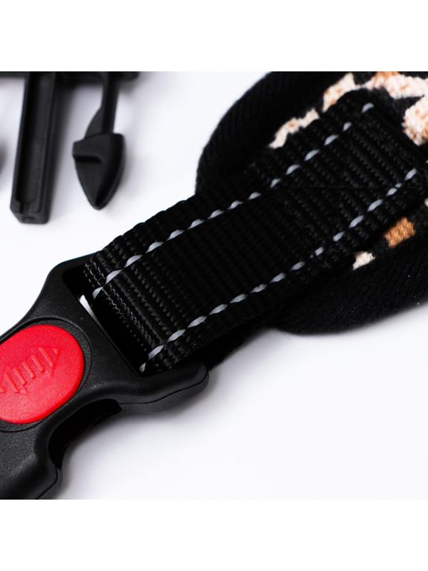 Шлейка мягкая со светоотражающаяи, XL, расширенная (ОШ 54-69, ОГ 64-86 см), леопард