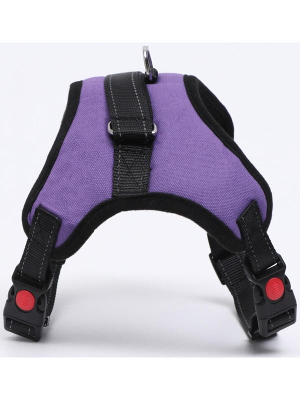 Шлейка мягкая со светоотражающаяи, XL, расширенная (ОШ 54-69, ОГ 64-86 см), фиолетовая