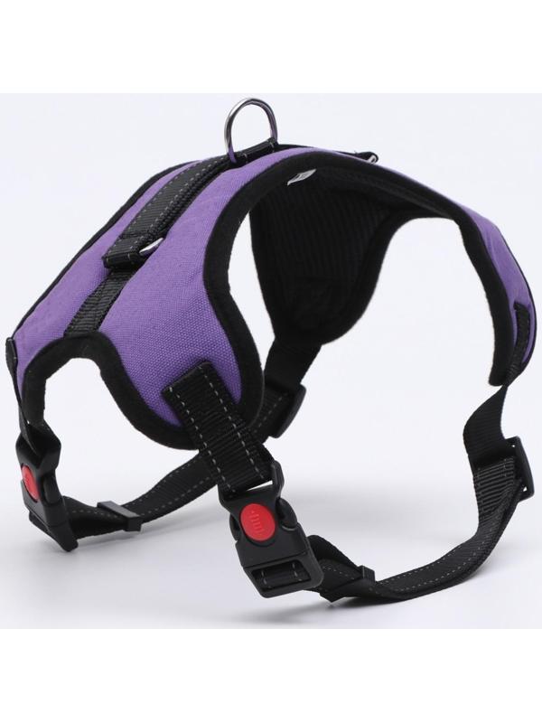 Шлейка мягкая со светоотражающаяи, XL, расширенная (ОШ 54-69, ОГ 64-86 см), фиолетовая