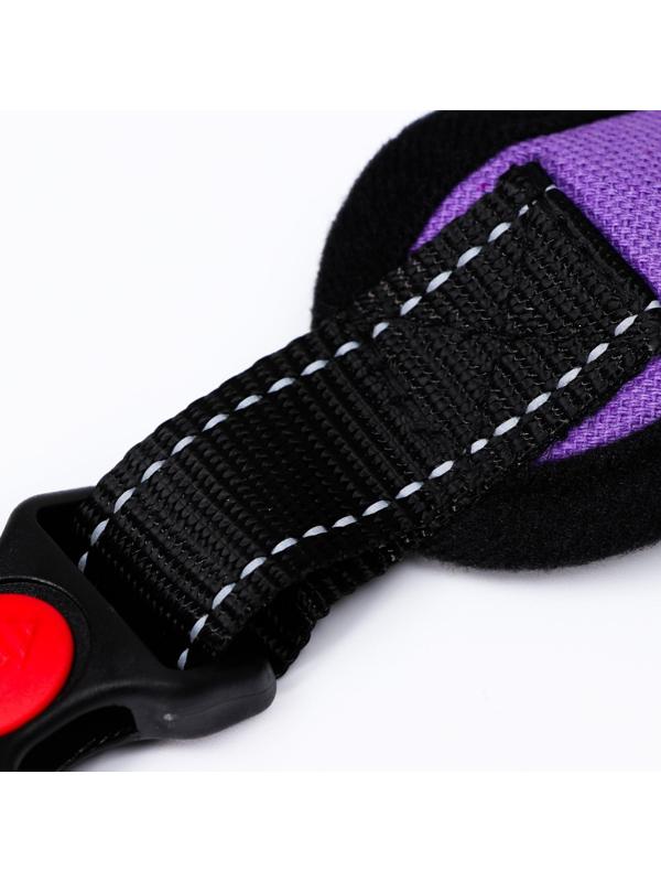 Шлейка мягкая со светоотражающаяи, XL, расширенная (ОШ 54-69, ОГ 64-86 см), фиолетовая