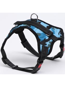 Шлейка мягкая со светоотражающими элементами, L (ОШ 54-69, ОГ 64-86 см), голубая хаки