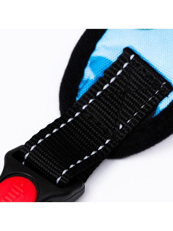 Шлейка мягкая со светоотражающими элементами, L (ОШ 54-69, ОГ 64-86 см), голубая хаки