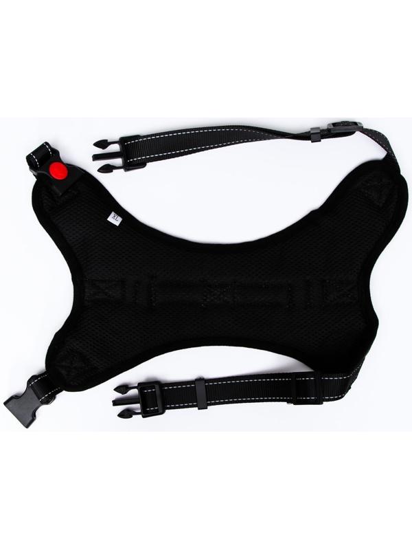 Шлейка мягкая со светоотражающая, XL, расширенная (ОШ 54-69, ОГ 64-86 см), голубая хаки