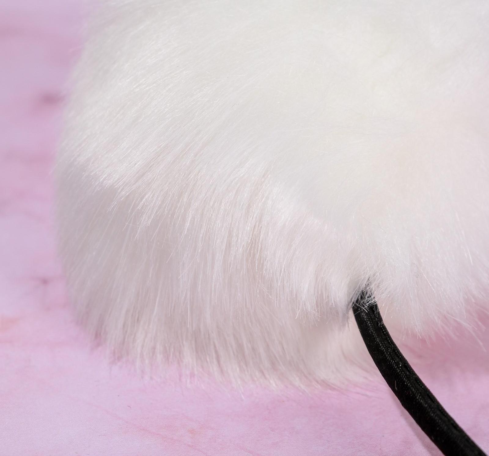 Ободок для волос с пушистыми ушками «Мишка», белый