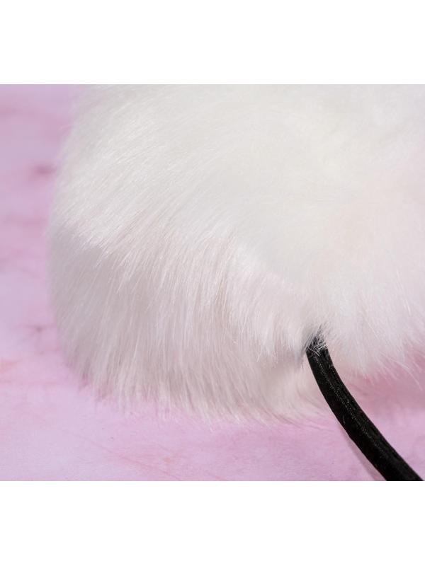 Ободок для волос с пушистыми ушками «Мишка», белый