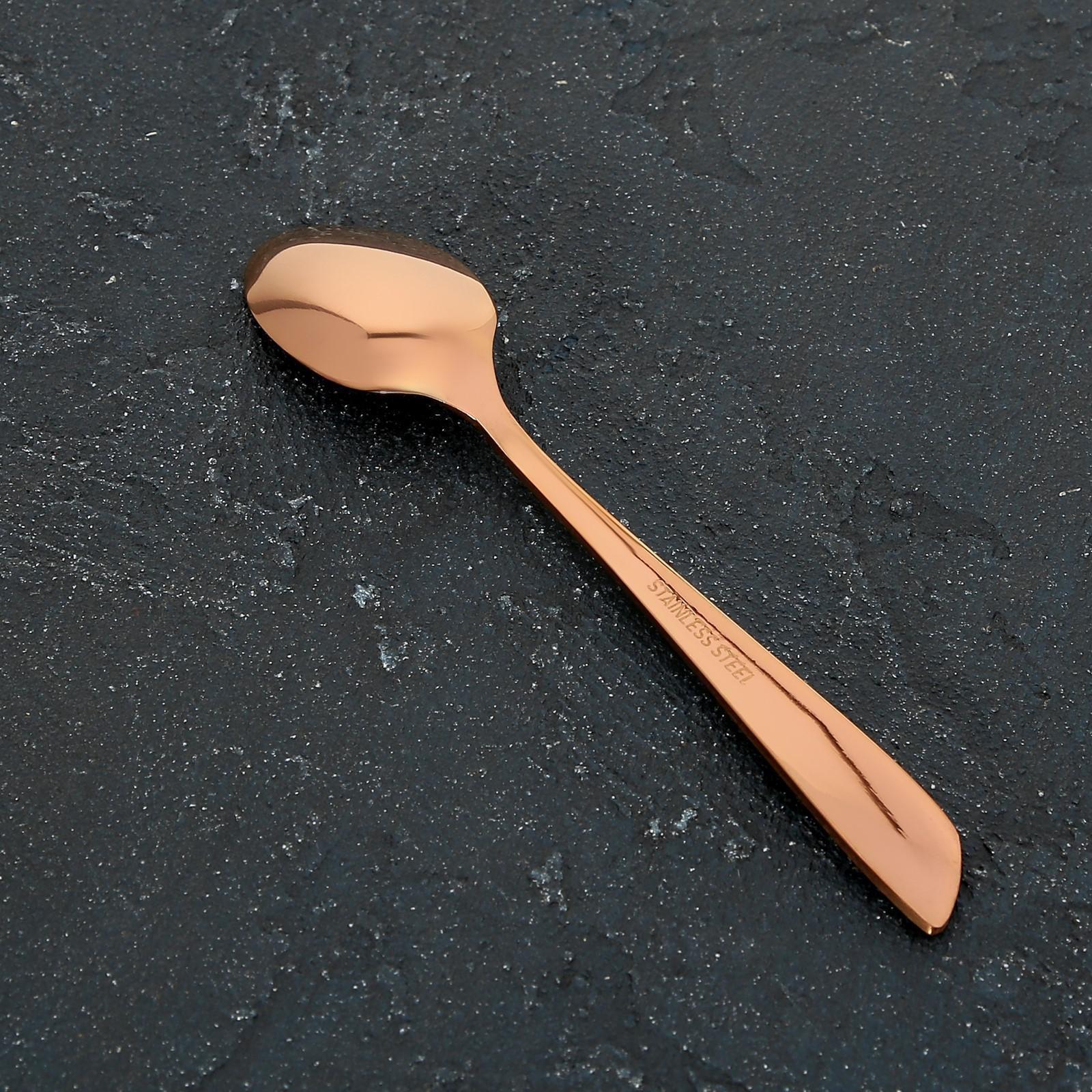 Ложка чайная из нержавеющей стали Magistro «Эми», h=15,5 см, на подвесе, цвет бронзовый