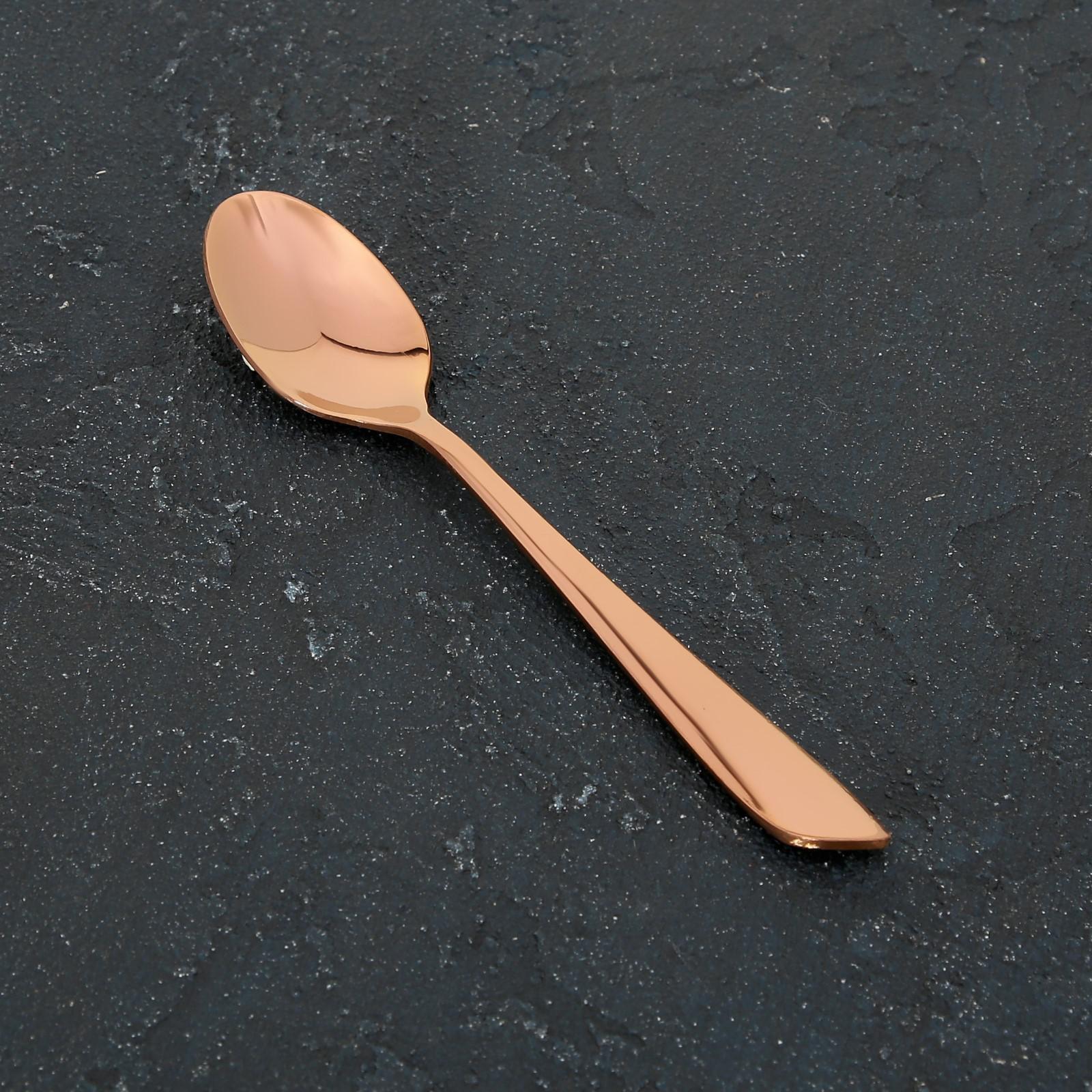 Ложка чайная из нержавеющей стали Magistro «Эми», h=15,5 см, на подвесе, цвет бронзовый