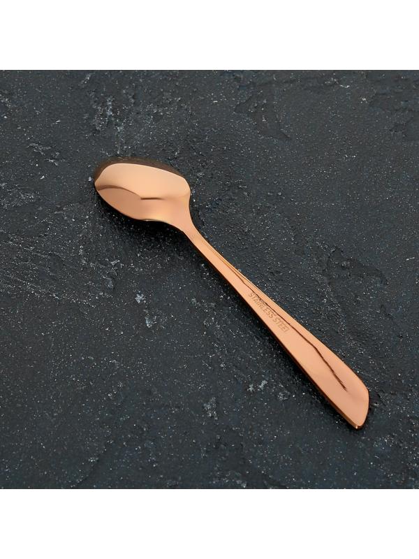 Ложка чайная из нержавеющей стали Magistro «Эми», h=15,5 см, на подвесе, цвет бронзовый