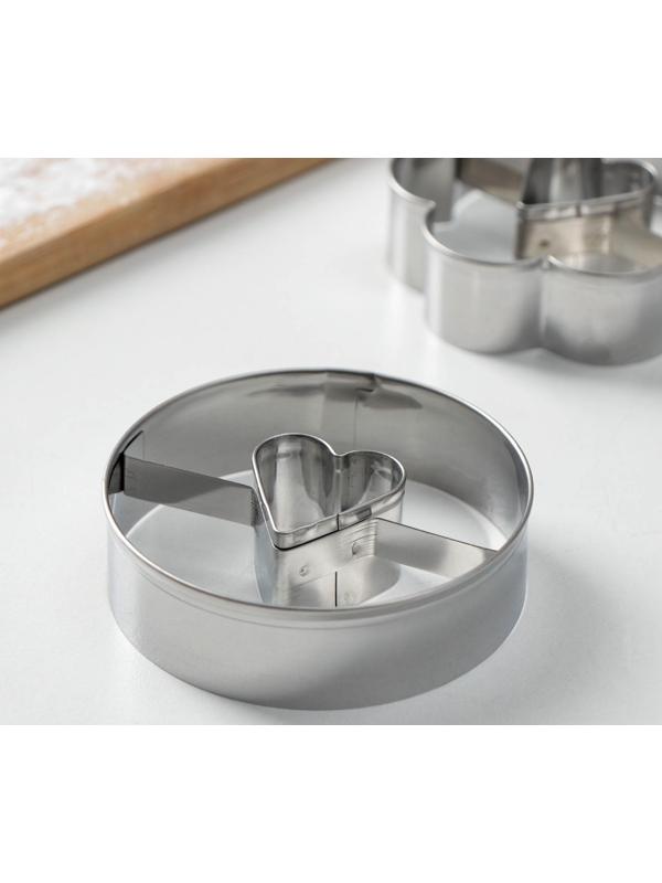 Набор форм для вырезания печенья «С любовью», 2 шт, 12×6×2 см, цвет хромированный