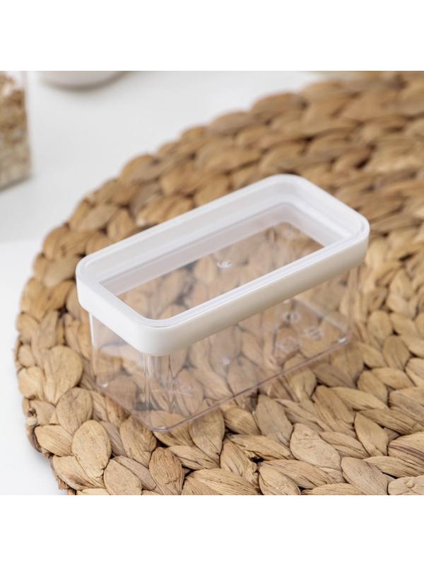 Контейнер для специй «Степ», 120 мл, 5×5×10 см, цвет белый