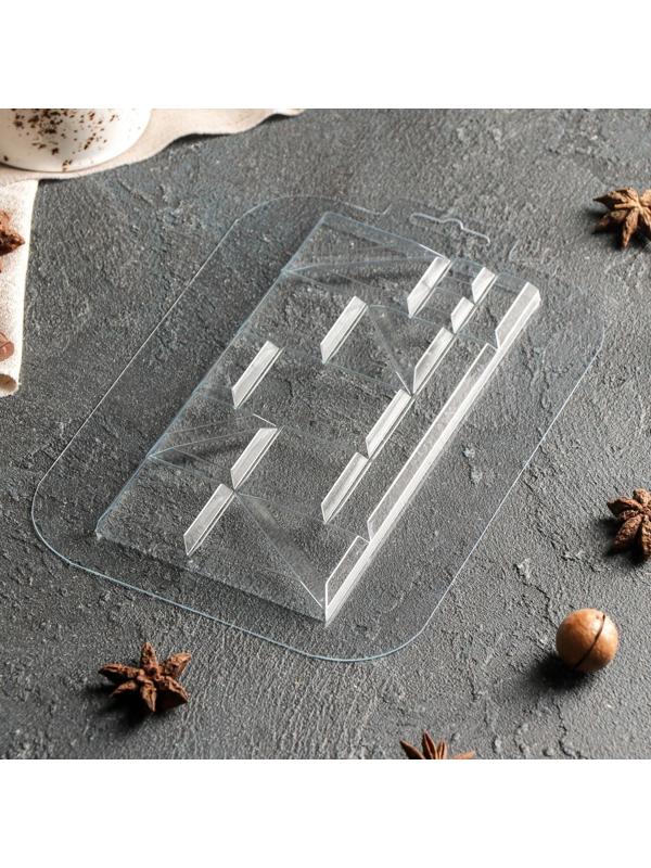 Форма для шоколада и конфет «Плитка Экстравагант», 17×8,5×1 см, цвет прозрачный