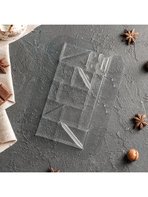 Форма для шоколада и конфет «Плитка Экстравагант», 17×8,5×1 см, цвет прозрачный