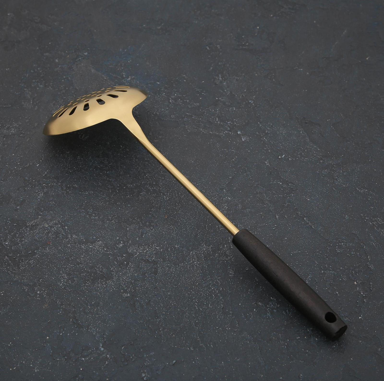 Шумовка из нержавеющей стали «Прайм», h=38,5 см, цвет металла золотой