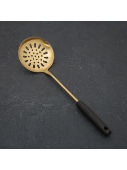 Шумовка из нержавеющей стали «Прайм», h=38,5 см, цвет металла золотой