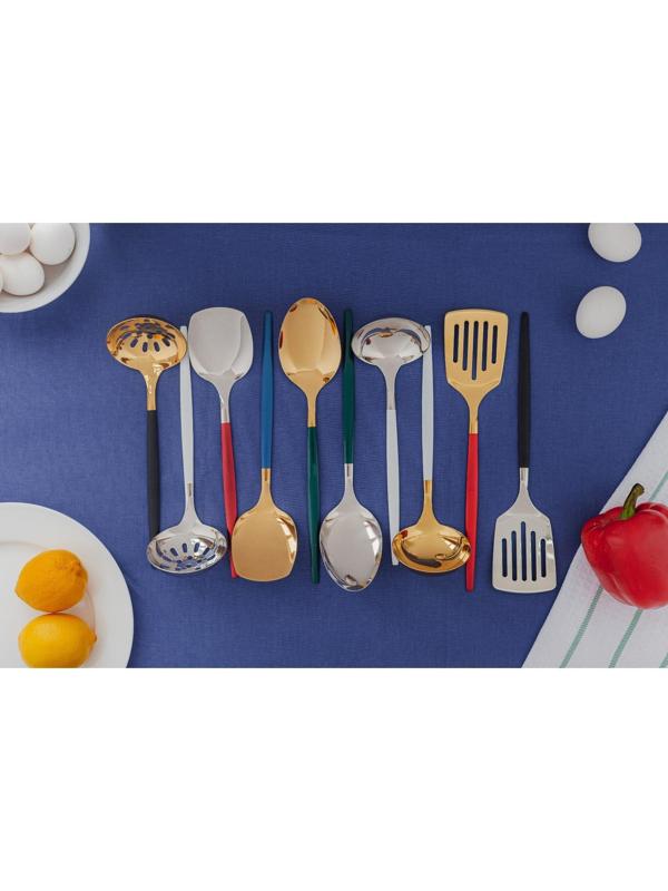 Шумовка из нержавеющей стали «Прайм», h=38,5 см, цвет металла золотой