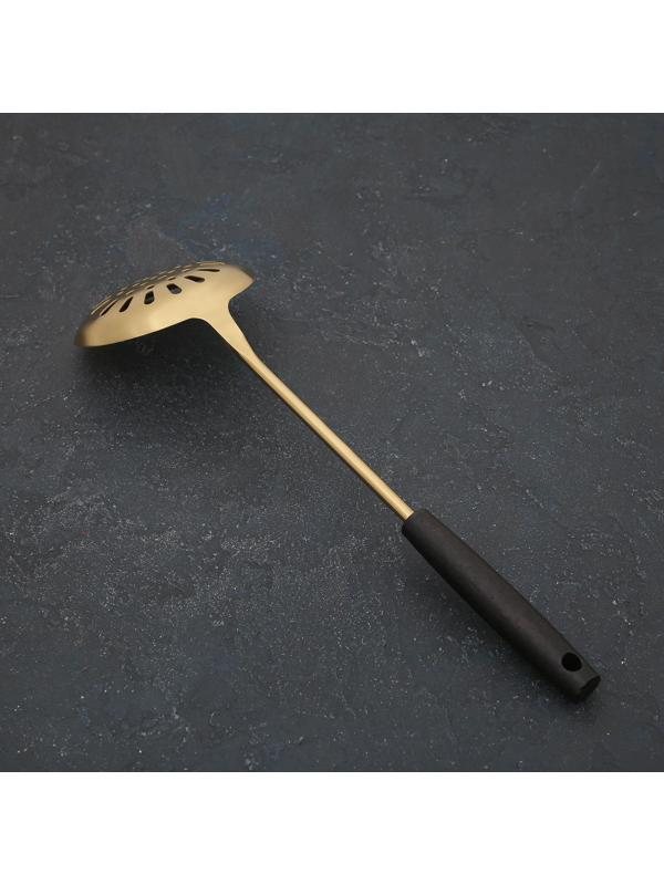 Шумовка из нержавеющей стали «Прайм», h=38,5 см, цвет металла золотой